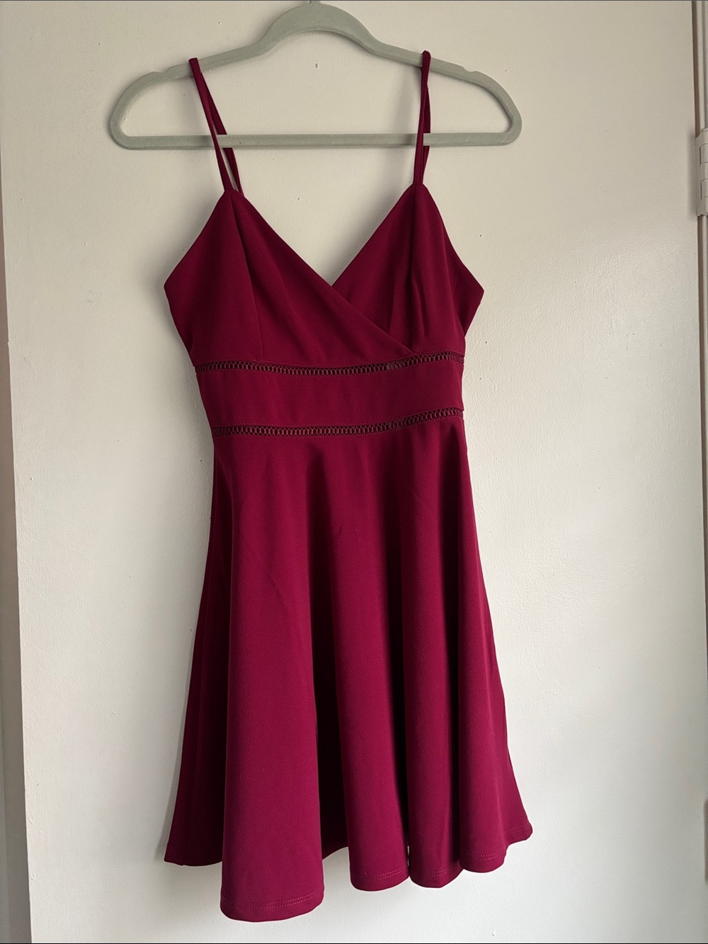 Francesca's Collections Wine Red Spaghetti Strap Mini Dress